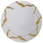 DORINDA 36 X 36 INCH ROUND KINTSUGI STYLE WALL MIRROR GOLD