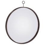 GWYNETH 30 X 35 INCH ROUND WALL MIRROR BLACK NICKEL