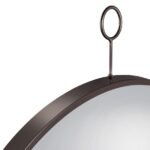 GWYNETH 30 X 35 INCH ROUND WALL MIRROR BLACK NICKEL - Image 4