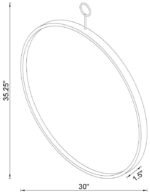 GWYNETH 30 X 35 INCH ROUND WALL MIRROR BLACK NICKEL - Image 5