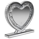 EUSTON HEART SHAPED VANITY MIRROR SILVER