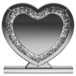 EUSTON HEART SHAPED VANITY MIRROR SILVER - Image 3