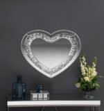 AIKO 36 X 30 INCH HEART SHAPED LED LIGHT WALL MIRROR SILVER - Image 2