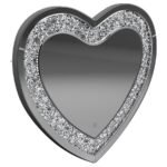 AIKO 36 X 30 INCH HEART SHAPED LED LIGHT WALL MIRROR SILVER