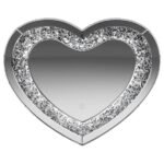 AIKO 36 X 30 INCH HEART SHAPED LED LIGHT WALL MIRROR SILVER - Image 4