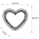 AIKO 36 X 30 INCH HEART SHAPED LED LIGHT WALL MIRROR SILVER - Image 10