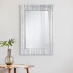 AIDEEN 32 X 47 INCH ACRYLIC CRYSTAL WALL MIRROR SILVER - Image 2