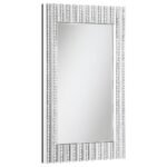 AIDEEN 32 X 47 INCH ACRYLIC CRYSTAL WALL MIRROR SILVER
