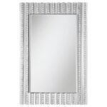 AIDEEN 32 X 47 INCH ACRYLIC CRYSTAL WALL MIRROR SILVER - Image 3