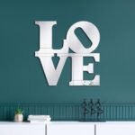 KEIRAN 40 X 40 INCH LOVE LETTERED WALL MIRROR SILVER - Image 2