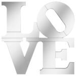 KEIRAN 40 X 40 INCH LOVE LETTERED WALL MIRROR SILVER - Image 3