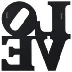 KEIRAN 40 X 40 INCH LOVE LETTERED WALL MIRROR SILVER - Image 4