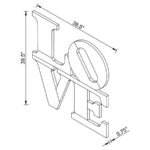 KEIRAN 40 X 40 INCH LOVE LETTERED WALL MIRROR SILVER - Image 6