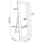 SOLINE 22 X 61 INCH FRAMED STANDING FLOOR MIRROR SILVER - Image 6