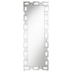 TAVIN 24 X 65 INCH GEOMETRIC FRAME STANDING MIRROR SILVER - Image 3