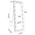 TAVIN 24 X 65 INCH GEOMETRIC FRAME STANDING MIRROR SILVER - Image 6