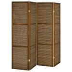 BROWNING 4-PANEL BAMBOO ROOM DIVIDER FOLDING SCREEN WALNUT