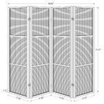 BROWNING 4-PANEL BAMBOO ROOM DIVIDER FOLDING SCREEN WALNUT - Image 7