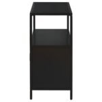 AMHERST 2-DOOR RADIO WEAVE CANE METAL ACCENT CABINET BLACK - Image 6