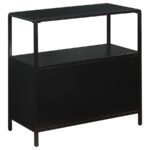 AMHERST 2-DOOR RADIO WEAVE CANE METAL ACCENT CABINET BLACK - Image 7