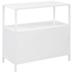 AMHERST 2-DOOR RADIO WEAVE CANE METAL ACCENT CABINET WHITE - Image 7