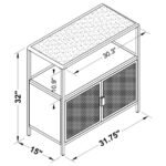 AMHERST 2-DOOR RADIO WEAVE CANE METAL ACCENT CABINET WHITE - Image 11