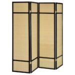 PEARCE 4-PANEL BAMBOO ROOM DIVIDER FOLDING SCREEN NATURAL