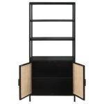 AMHERST 3-SHELF RADIO WEAVE CANE METAL ACCENT CABINET BLACK - Image 4