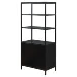 AMHERST 3-SHELF RADIO WEAVE CANE METAL ACCENT CABINET BLACK - Image 8