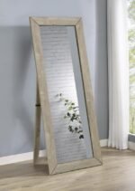 CADENCE TEMPERED GLASS FULL LENGTH MIRROR GREY WASHED OAK - Image 2