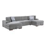 9624GY*3LCRC 3-Piece Sectional with Left and Right Chaise