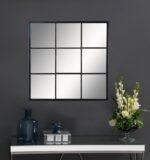 QUETZAL 35 X 35 INCH SQUARE WINDOW PANE WALL MIRROR BLACK - Image 2