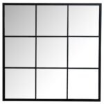 QUETZAL 35 X 35 INCH SQUARE WINDOW PANE WALL MIRROR BLACK