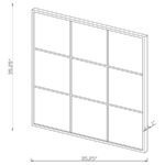 QUETZAL 35 X 35 INCH SQUARE WINDOW PANE WALL MIRROR BLACK - Image 3