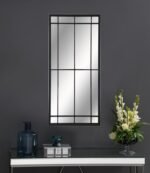 ANNETTA 24 X 52 INCH WINDOW PANE WALL MIRROR BLACK - Image 2