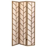MILA 3-PANEL ROOM DIVIDER FOLDING SHOJI SCREEN WALNUT