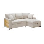 9630BE*22LRC Sectional with Right Chaise, Pull-out Bed, Hidden Storage and Shelves, Charging Ports - Image 2