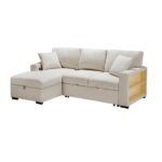9630BE*2LC2R Sectional with Left Chaise, Pull-out Bed and Hidden Storage, Charging Ports - Image 2