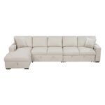 9630BE*3LC2R Sectional with Left Chaise, Pull-out Bed, Hidden Storages  and Shelves, Charging Ports - Image 2