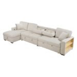 9630BE*3LC2R Sectional with Left Chaise, Pull-out Bed, Hidden Storages  and Shelves, Charging Ports - Image 3