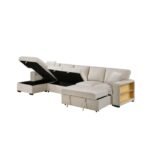 9630BE*3LC2R Sectional with Left Chaise, Pull-out Bed, Hidden Storages  and Shelves, Charging Ports - Image 5