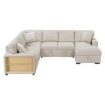 9630BE*42LRC Sectional with Right Chaise, Pull-out Bed, Hidden Storages and Shelves, Charging Ports - Image 2