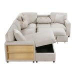 9630BE*4LC2R Sectional with Left Chaise, Pull-out Bed, Hidden Storages and Shelves, Charging Ports - Image 5