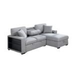 9630GY*22LRC Sectional with Right Chaise, Pull-out Bed, Hidden Storage and Shelves, Charging Ports - Image 7