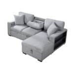 9630GY*22LRC Sectional with Right Chaise, Pull-out Bed, Hidden Storage and Shelves, Charging Ports - Image 6