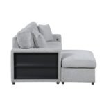 9630GY*2LC2R Sectional with Left Chaise, Pull-out Bed, Hidden Storages and Shelves, Charging Ports - Image 3