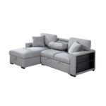 9630GY*2LC2R Sectional with Left Chaise, Pull-out Bed, Hidden Storages and Shelves, Charging Ports - Image 7