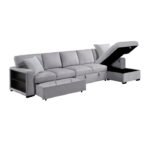 9630GY*32LRC Sectional with Right Chaise, Pull-out Bed, Hidden Storages and Shelves, Charging Ports - Image 4