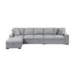 9630GY*3LC2R Sectional with Left Chaise, Pull-out Bed Hidden Storages and Shelves, Charging Ports - Image 2