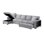9630GY*3LC2R Sectional with Left Chaise, Pull-out Bed Hidden Storages and Shelves, Charging Ports - Image 3